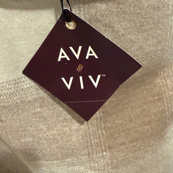 NWT Ava & Viv Cream Plaid Button Down Lined Jacket - Size 2X - Picture 5 of 7